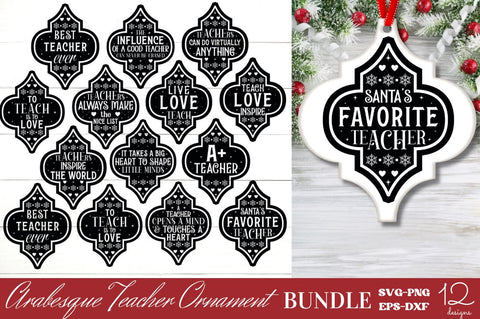 Teacher Arabesque Ornament Bundle SVG DESIGNISTIC 