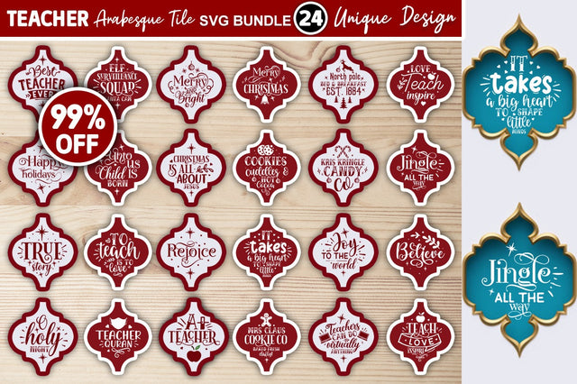 Teacher Arabesque Tile SVG Bundle SVG Designangry 