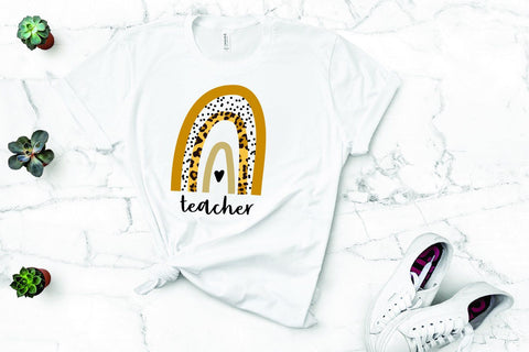 Teacher Boho Rainbow SVG | Teacher Designs | SVG PNG DXF EPS SVG Ikonart Design Shop 