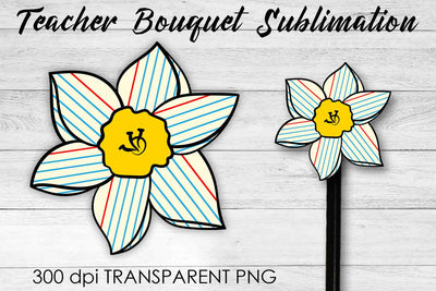 Teacher Bouquet Sublimation | Teacher Pencil Design | Flower Sublimation Sublimation Fly Design 
