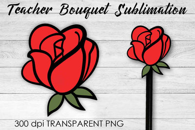 Teacher Bouquet Sublimation | Teacher Pencil Design | Flower Sublimation Sublimation Fly Design 