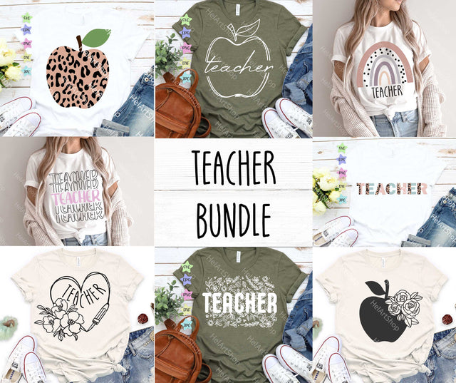 Teacher Bundle Svg, Teacher Shirt svg, Apple Svg SVG _HelArtShop_ 