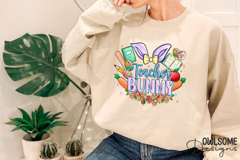 Teacher Bunny PNG Sublimation Sublimation Owlsome.Designs 