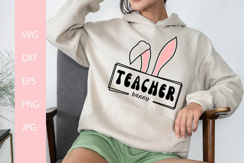 Teacher Bunny SVG, Easter svg Free For Commercial Use SVG Sintegra 