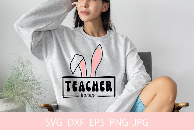 Teacher Bunny SVG, Easter svg Free For Commercial Use SVG Sintegra 