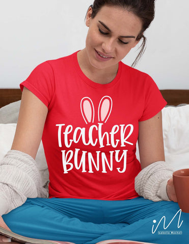 Teacher bunny svg, Easter teacher svg SVG Isabella Machell 