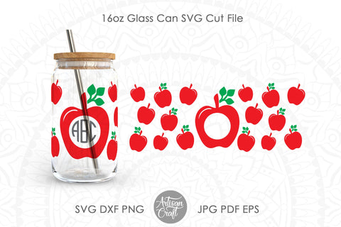 Teacher can glass SVG for 16oz cup SVG Artisan Craft SVG 