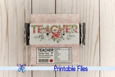 Teacher Candy Bar Wrapper 3D Paper Family Creations 