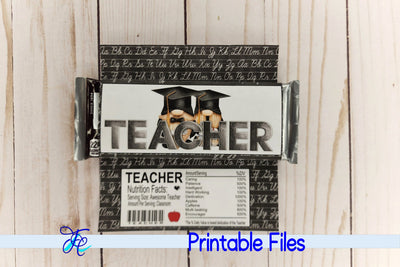 Teacher Candy Bar Wrapper 3D Paper Family Creations 
