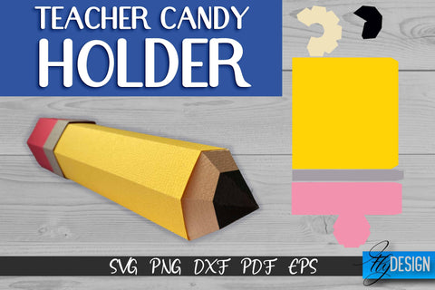 Teacher Candy Holder SVG Design | Candy Holder Paper Cut SVG | Teacher Gift SVG Fly Design 