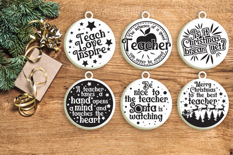 Teacher Christmas Ornament Svg Bundle. Round Christmas Ornaments Svg. Merry Christmas Svg. Teaching Quotes, Sayings, Phrases Dxf Eps Png Pdf SVG Mint And Beer Creations 