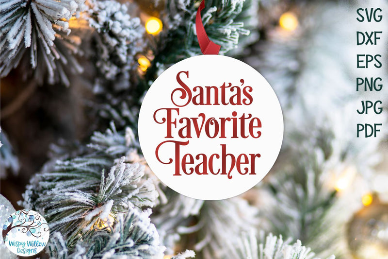 Teacher Christmas Ornament SVG Bundle - So Fontsy