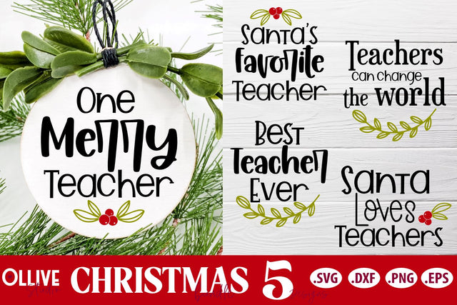Teacher Christmas Quotes SVG Bundle SVG Ollive Studio 