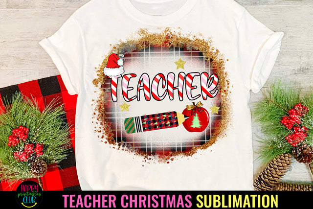 Teacher Christmas Sublimation I Holiday Teacher Sublimation Sublimation Happy Printables Club 
