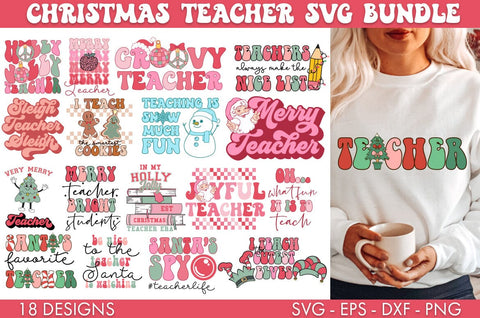 Teacher Christmas SVG Bundle PNG Sublimation SVG Freeling Design House 