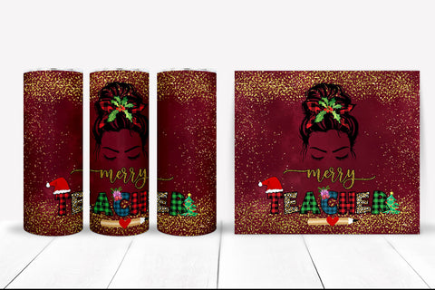 Teacher Christmas Tumbler Sublimation I 20 Oz Tumbler PNG Sublimation Happy Printables Club 