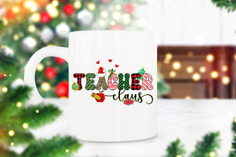 Teacher Claus Christmas Sublimation I Holiday Teacher PNG Sublimation Happy Printables Club 