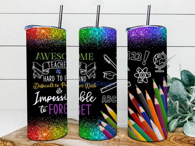 Teacher Crayon 20 oz Skinny Tumbler Sublimation Design, Teacher Tumbler Png, 20oz Skinny Tumbler Png, School Tumbler, Teach Love Png, Digital Downloads Sublimation iStyleDesign 
