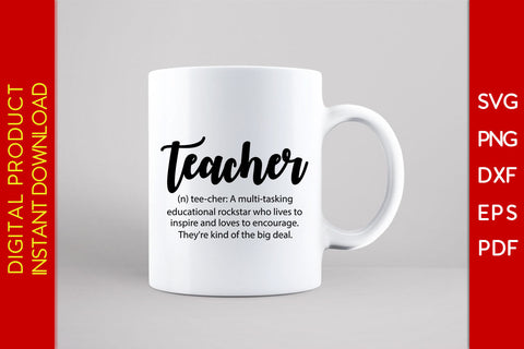 Teacher Definition Back To School SVG PNG PDF Cut File SVG Creativedesigntee 
