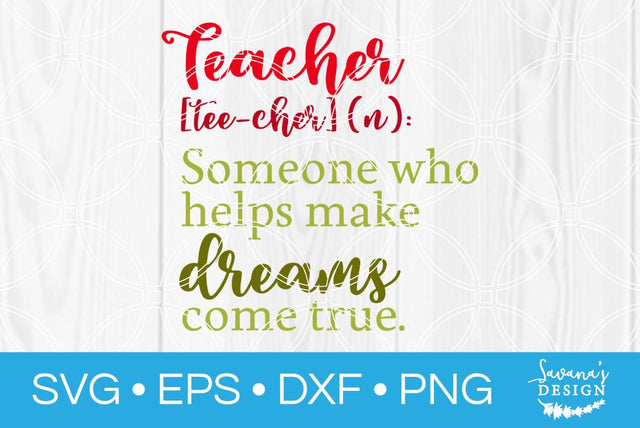 Teacher Definition SVG SavanasDesign 