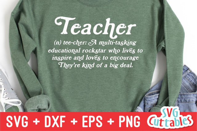 Teacher Definition svg - Teacher Cut File - svg - dxf - eps - png - Silhouette - Cricut - Digital File SVG Svg Cuttables 