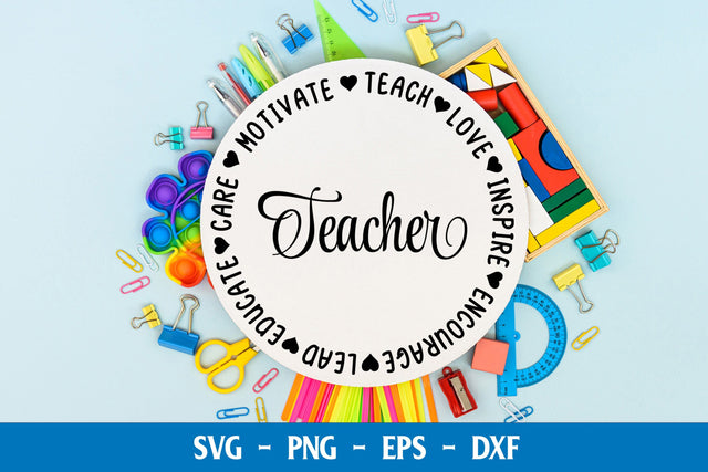 Teacher Design - Teacher Circle Art SVG Stacy's Digital Designs 