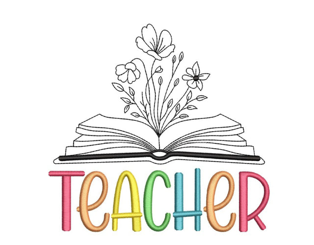 Teacher Embroidery Design, Back to School Embroidery, Teacher Gift Embroidery Design, 4 sizes, Instant download Embroidery/Applique DESIGNS Nino Nadaraia 