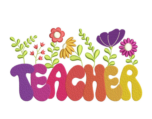 Teacher Embroidery Design, Back to School Embroidery, Teacher Gift Embroidery File, 4 sizes, Instant download Embroidery/Applique DESIGNS Nino Nadaraia 