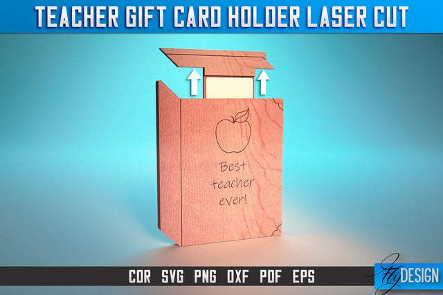 Teacher Gift Card Holder Laser Cut SVG | Teacher SVG | CNC Files SVG Fly Design 