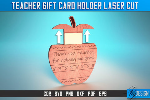 Teacher Gift Card Holder Laser Cut SVG | Teacher SVG | CNC Files SVG Fly Design 