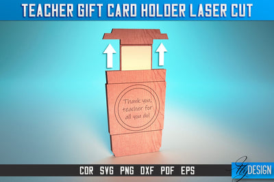 Teacher Gift Card Holder Laser Cut SVG | Teacher SVG | CNC Files SVG Fly Design 