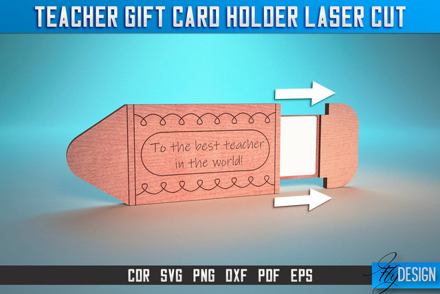 Teacher Gift Card Holder Laser Cut SVG | Teacher SVG | CNC Files SVG Fly Design 