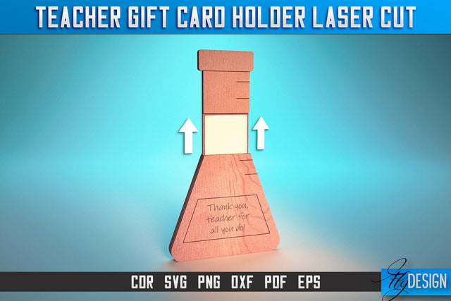 Teacher Gift Card Holder Laser Cut SVG | Teacher SVG | CNC Files SVG Fly Design 