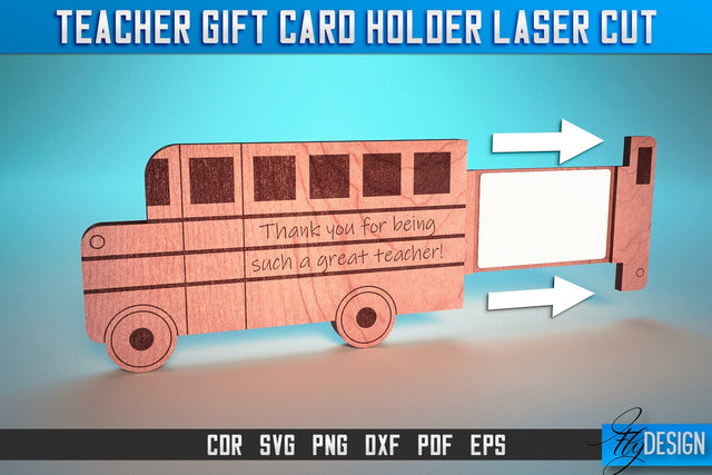 Teacher Gift Card Holder Laser Cut SVG | Teacher SVG | CNC Files SVG Fly Design 