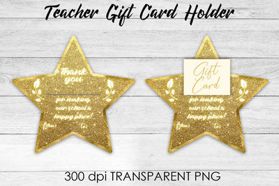 Teacher Gift Card Holder PNG Design | Teacher Gift Holder | School PNG Sublimation Fly Design 
