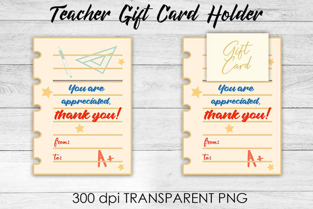 Teacher Gift Card Holder PNG Design | Teacher Gift Holder | School PNG Sublimation Fly Design 