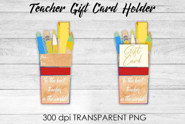 Teacher Gift Card Holder PNG Design | Teacher Gift Holder | School PNG Sublimation Fly Design 