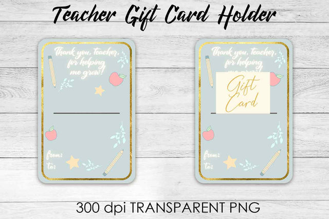 Teacher Gift Card Holder PNG Design | Teacher Gift Holder | School PNG Sublimation Fly Design 