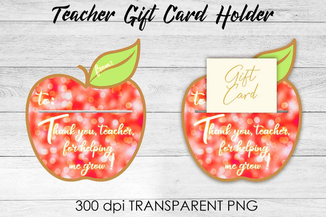 Teacher Gift Card Holder PNG Design | Teacher Gift Holder | School PNG Sublimation Fly Design 