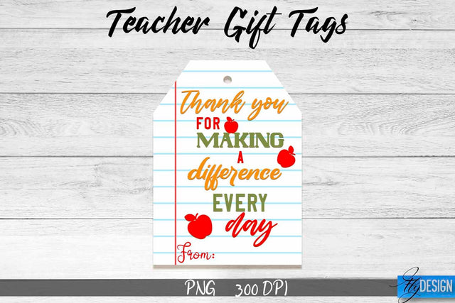 Teacher Gift Tag Sublimation | Teacher Tag PNG Design | Gift Label Sublimation Fly Design 