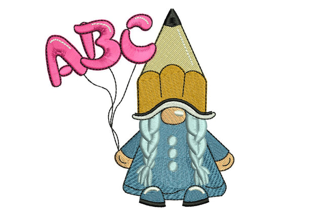 Teacher Girl Gnome Embroidery design. Back to School Gnome Embroidery/Applique DESIGNS NextEmbroidery 