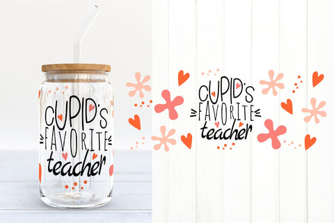 Teacher Glass Can Wrap Bundle. 16 OZ Can Glass Teacher SVG SVG Olga Terlyanskaya 