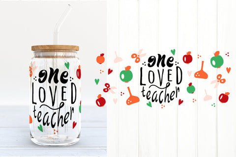 Teacher Glass Can Wrap Bundle. 16 OZ Can Glass Teacher SVG SVG Olga Terlyanskaya 