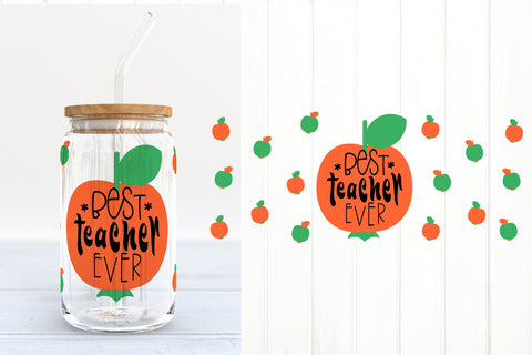 Teacher Glass Can Wrap Bundle. 16 OZ Can Glass Teacher SVG SVG Olga Terlyanskaya 