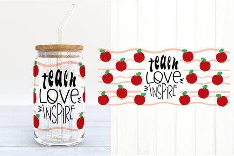 Teacher Glass Can Wrap Bundle. 16 OZ Can Glass Teacher SVG SVG Olga Terlyanskaya 