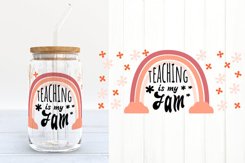 Teacher Glass Can Wrap Bundle. 16 OZ Can Glass Teacher SVG SVG Olga Terlyanskaya 