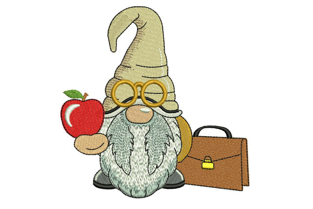 Teacher Gnome Embroidery design. Back to School Gnome Embroidery/Applique DESIGNS NextEmbroidery 