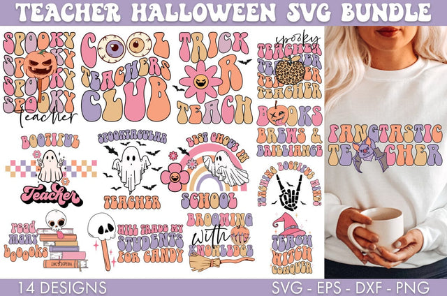 Teacher Halloween SVG Bundle PNG Sublimation SVG Freeling Design House 