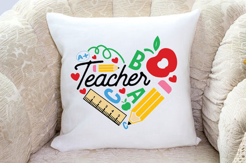 Teacher Heart Shape SVG Bundle SVG DESIGNS DARK 