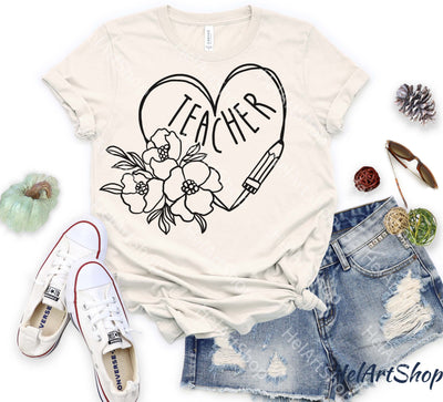 Teacher Heart svg, Teacher Shirt Svg SVG _HelArtShop_ 